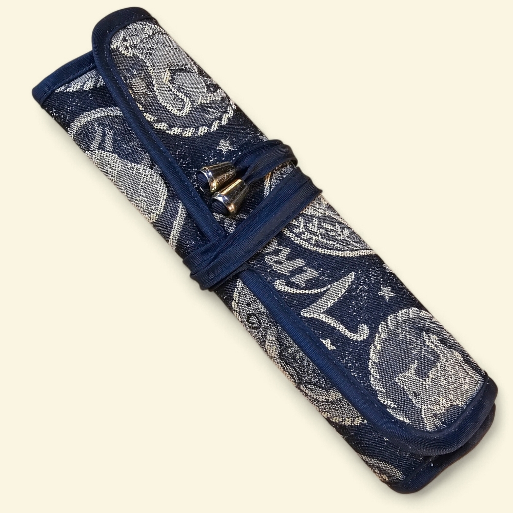 🌼4/$30 ✨ Vintage Maggi B Zodiac Jewelry Pouch | Black Gold | Travel Organizer